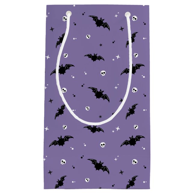 Bolsa De Regalo Pequeña Spooky Bat & Skulls Pattern Halloween Regalo Bag (Anverso)