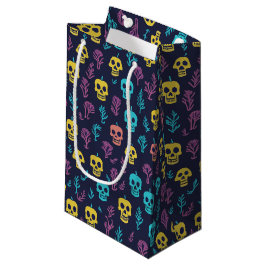 Bolsa De Regalo Pequeña Spooky Dia De Los Muertos Patrón De Calavera Color