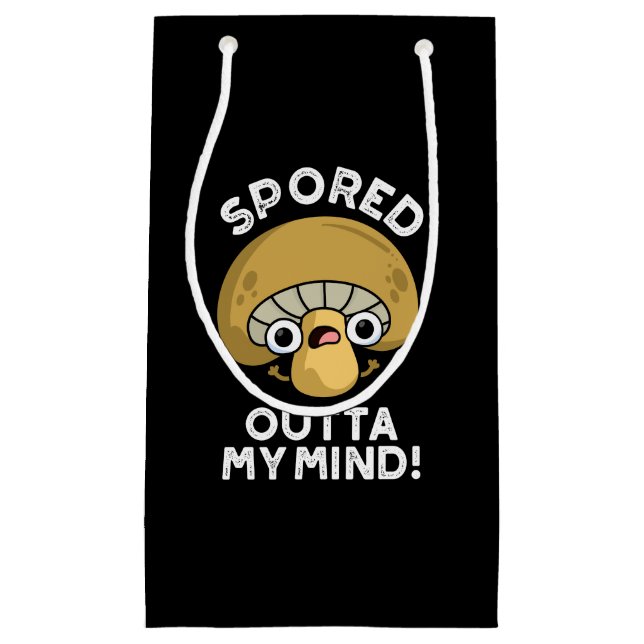 Bolsa De Regalo Pequeña Sport Outta My Mind Funny Mushroom Pun Dark BG (Anverso)