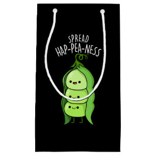 Bolsa De Regalo Pequeña Spread Hap-pea-ness Funny Peas Pun Dark BG