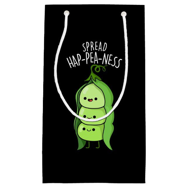 Bolsa De Regalo Pequeña Spread Hap-pea-ness Funny Peas Pun Dark BG (Anverso)