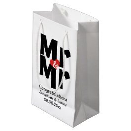 Bolsa De Regalo Pequeña Sr. y Sr. Black Red Bold Modern Personalizado