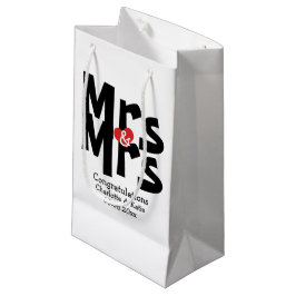 Bolsa De Regalo Pequeña Sra. y Sra. Black Red Bold Modern Personalizado