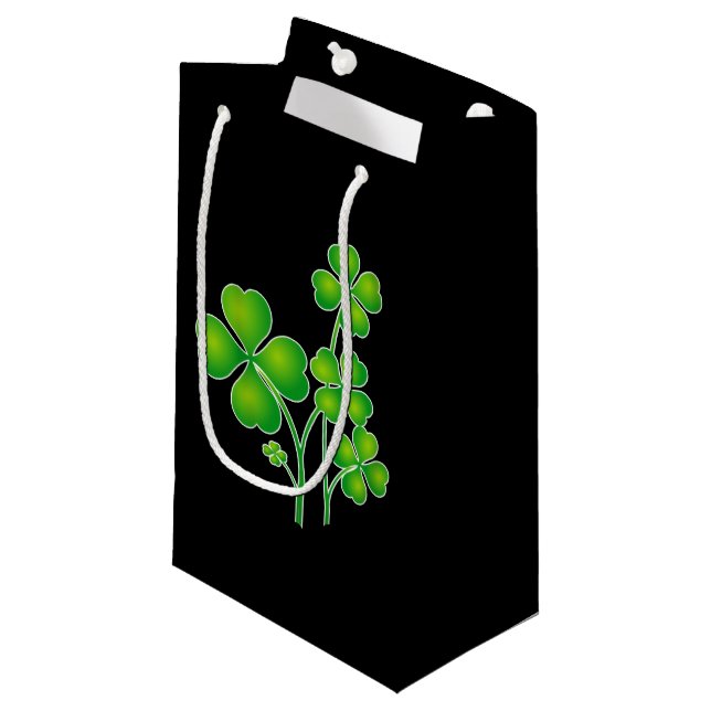 Bolsa De Regalo Pequeña St. Patrick's Day Clover + tus ideas (Angulo Anverso)