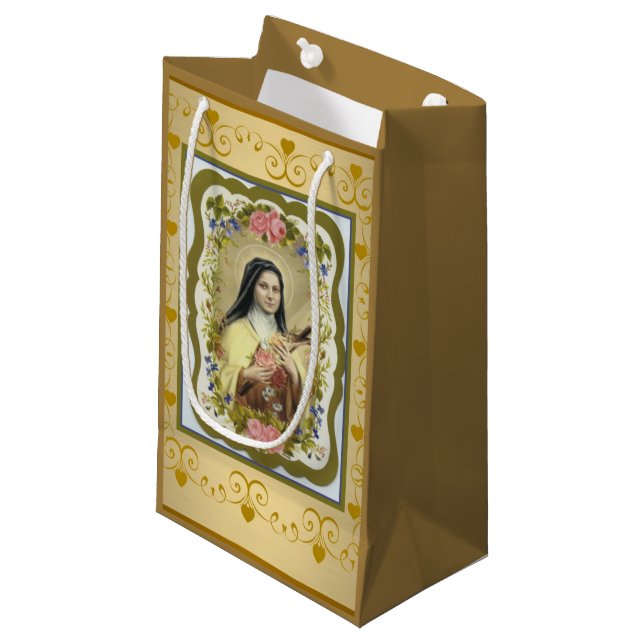 Bolsa De Regalo Pequeña St. Teresa el pequeño crucifijo de los rosas de la (Angulo Anverso)