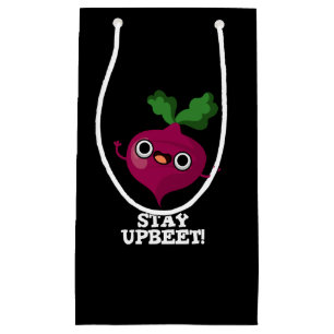 Bolsa De Regalo Pequeña Stay Upbeet Funny Veggie Beet Pun Dark BG