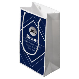 Bolsa De Regalo Pequeña Su logotipo y diseño moderno personalizable   Azul