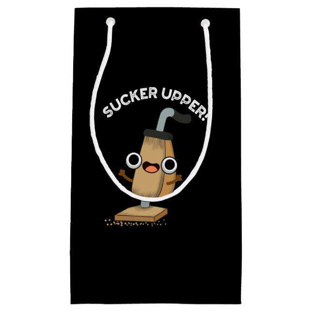 Bolsa De Regalo Pequeña Sucker Upper Funny Vacuum Cleaner Pun Dark BG (Anverso)