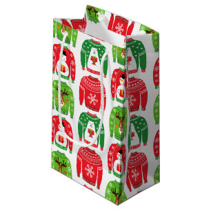 Bolsa De Regalo Pequeña Sudores de Navidad feos sudores oso polar Snowman