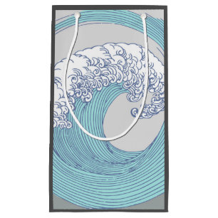 Bolsa De Regalo Pequeña Surf asiático japonés ondea arte oceánico