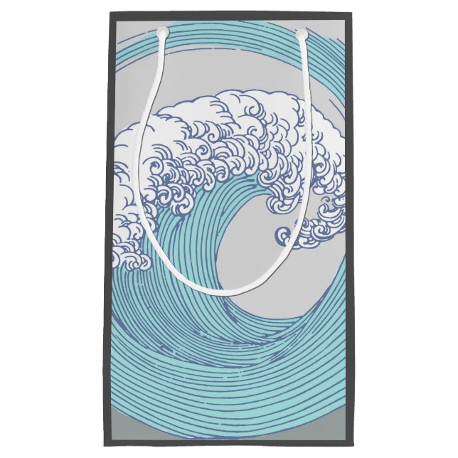 Bolsa De Regalo Pequeña Surf asiático japonés ondea arte oceánico (Anverso)