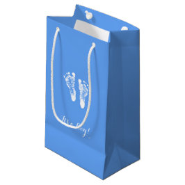 Bolsa De Regalo Pequeña Sus huellas recién nacidas azules lindas de un