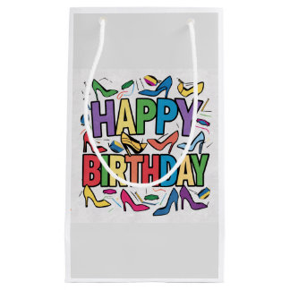 Bolsa De Regalo Pequeña Tacones altos coloridos geniales y texto de Feliz