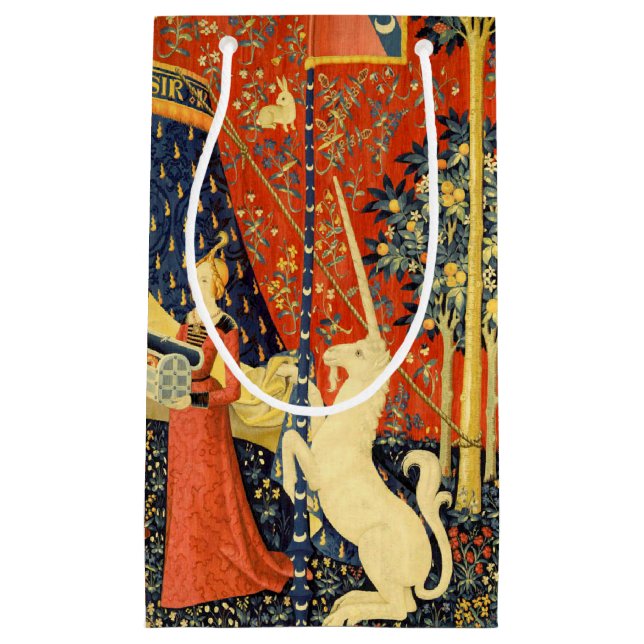 Bolsa De Regalo Pequeña Tapestries de Unicorn Lady Legend Medieval (Anverso)