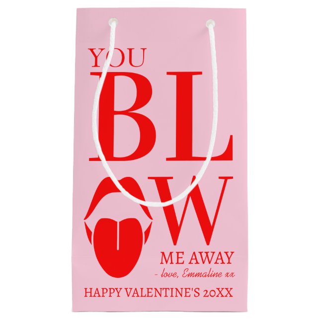 Bolsa De Regalo Pequeña Tarjeta Día de San Valentín roja traviesa (Anverso)