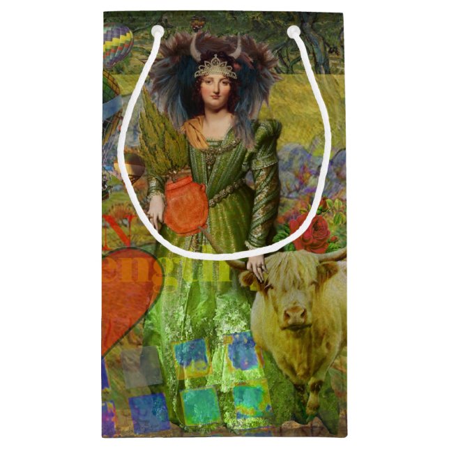 Bolsa De Regalo Pequeña Taurus clásico retrato de mujer gótica (Reverso)