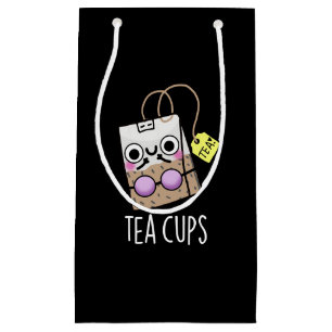 Bolsa De Regalo Pequeña Tazas de Té Chistes de Sostén Puns Fondo Oscuro Di