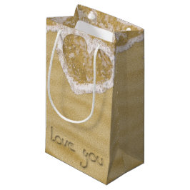 Bolsa De Regalo Pequeña "Te amo" Corazón escrito en arena