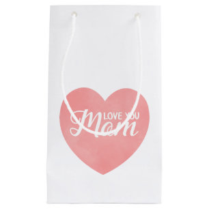 Bolsa De Regalo Pequeña Te amo, mamá manda mensajes, madre de corazón rosa