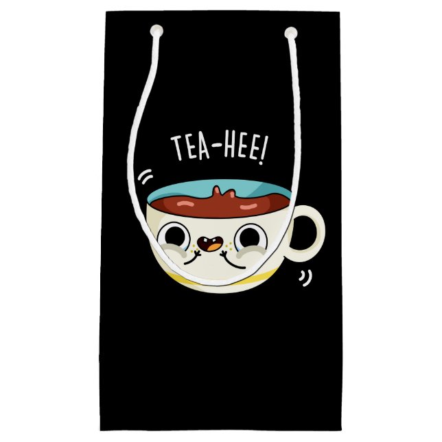 Bolsa De Regalo Pequeña Tea Hee Funny Tea Cup Pun Dark BG (Anverso)