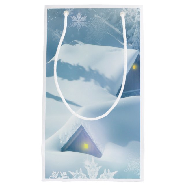 Bolsa De Regalo Pequeña Techo de nieve en un bosque (Anverso)