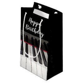 Bolsa De Regalo Pequeña Teclado de piano de cumpleaños