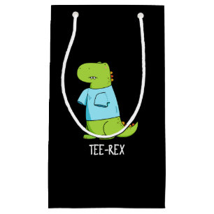 Bolsa De Regalo Pequeña Tee Rex Funny TShirt TRex Dinosaur Pun Dark BG
