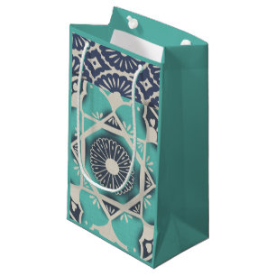 Bolsa De Regalo Pequeña Teja azul II del batik