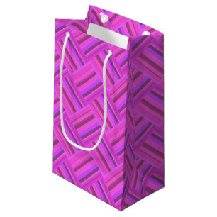 Bolsa De Regalo Pequeña Tejido de rayas rosadas diagonal patrón