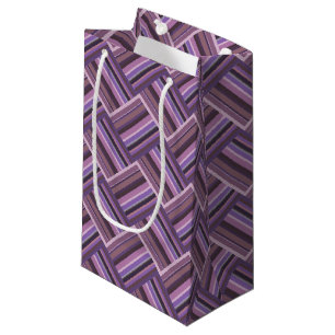 Bolsa De Regalo Pequeña Tejido diagonal de rayas malvas