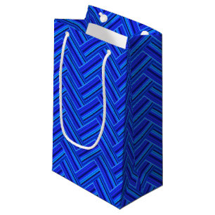 Bolsa De Regalo Pequeña Tejidos de doble trama de franjas azules
