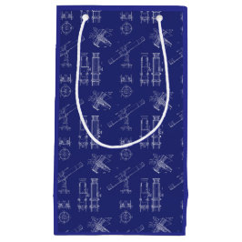 Bolsa De Regalo Pequeña Telescope Schematics Gift Bag in Blue