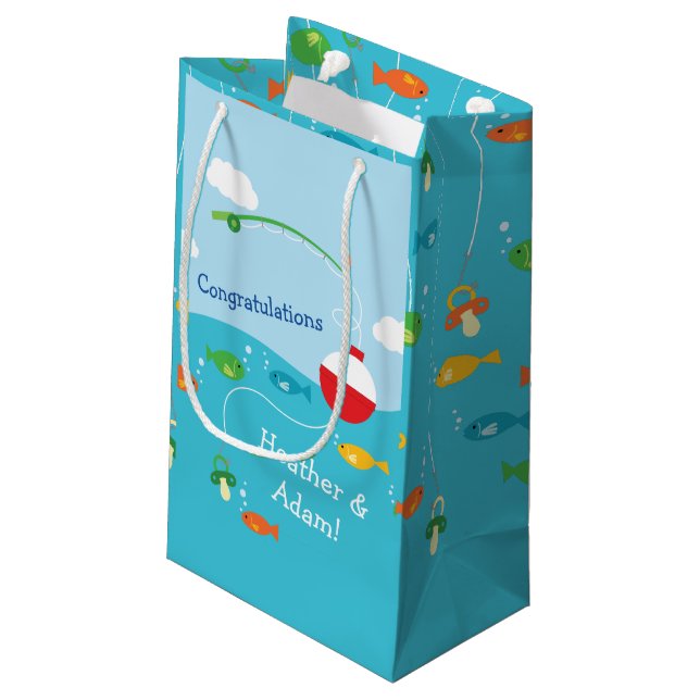 Bolsa De Regalo Pequeña Tema de pesca Baby Shower para pescadores (Angulo reverso)