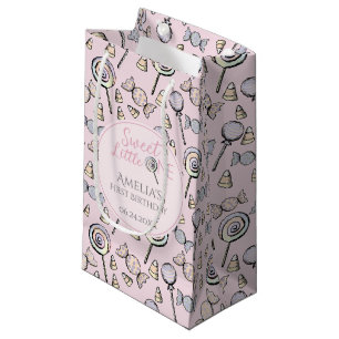 Bolsa De Regalo Pequeña Tema del canto rosado Primer cumpleaños