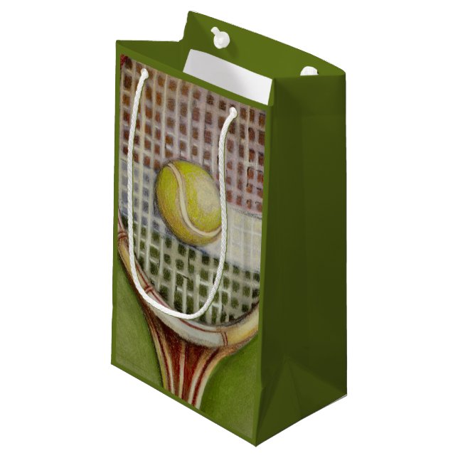 Bolsa De Regalo Pequeña Tenis Racket con bolas en pista (Angulo Anverso)