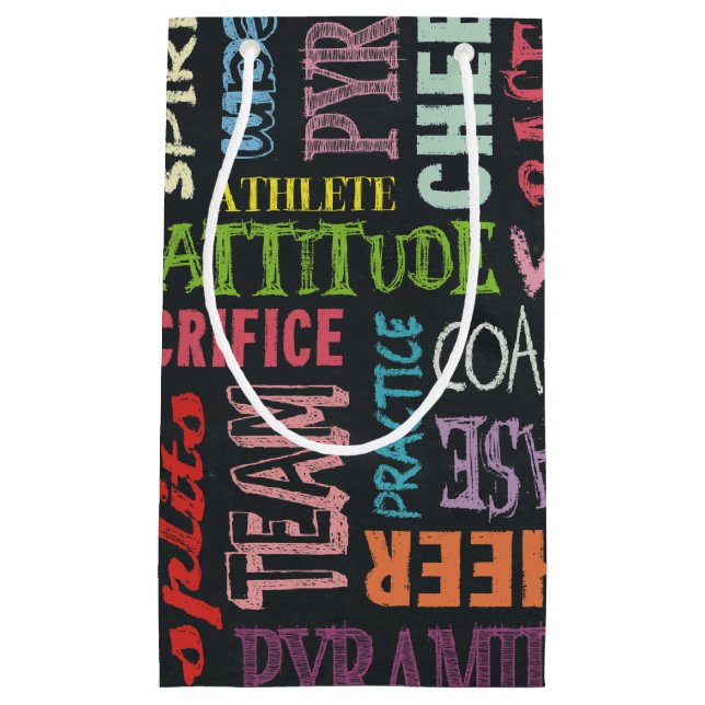 Bolsa De Regalo Pequeña Términos Alegres En El Cartel (Anverso)