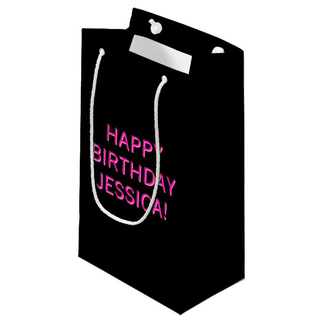Bolsa De Regalo Pequeña Texto de personalizable Feliz cumpleaños a cualqui (Angulo Anverso)