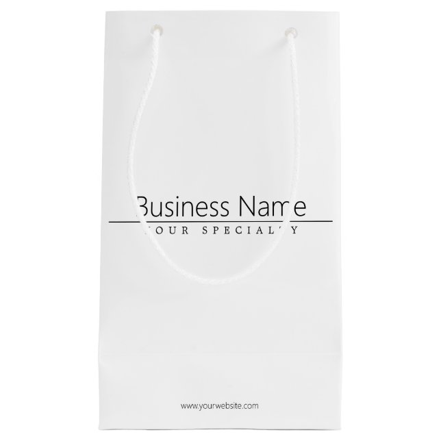 Bolsa De Regalo Pequeña Texto negro simple y elegante sobre blanco (Anverso)