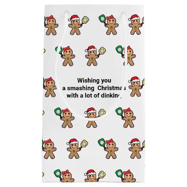 Bolsa De Regalo Pequeña Texto personalizado Baloncesto Gingerbread persona (Anverso)