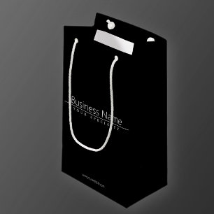 Bolsa De Regalo Pequeña Texto simple y clásico en blanco sobre negro