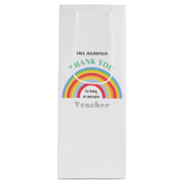 Bolsa De Regalo Pequeña Thank You Teacher Rainbow Personalized