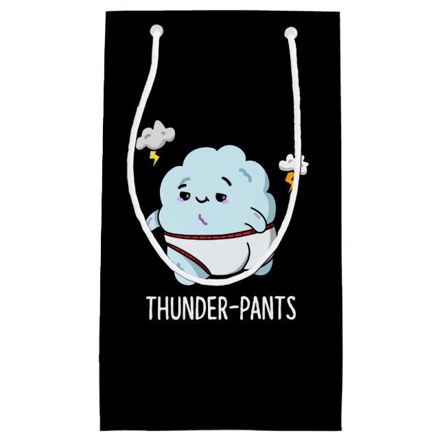 Bolsa De Regalo Pequeña Thunderpantalones Funny Cloud Weather Pun Dark BG (Anverso)