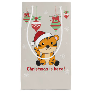 Bolsa De Regalo Pequeña Tiger Christmas Snow Winter Animals Tiger Small Gi
