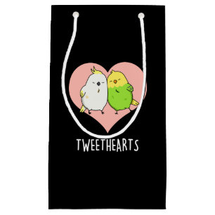 Bolsa De Regalo Pequeña Tinearts Funny Love Birds Pun Dark BG