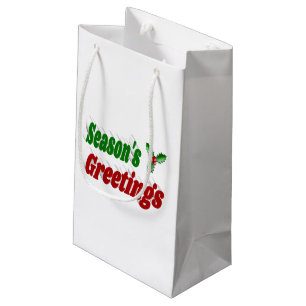 Bolsa De Regalo Pequeña Tipografía de los Navidades de Seasons Greetings H