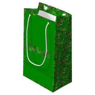 Bolsa De Regalo Pequeña Tipografía elegante del oro verde de Eid Mubarak