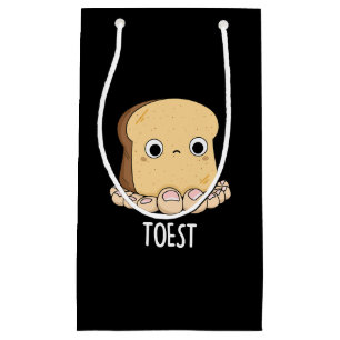 Bolsa De Regalo Pequeña Toest Funny Toast con Toes Pun Dark BG