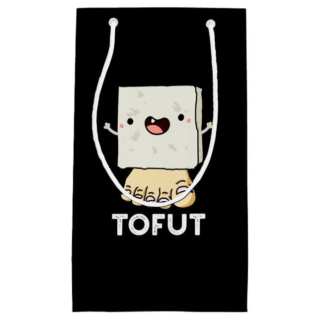 Bolsa De Regalo Pequeña Tofut Funny Tofu Pun Dark BG (Anverso)