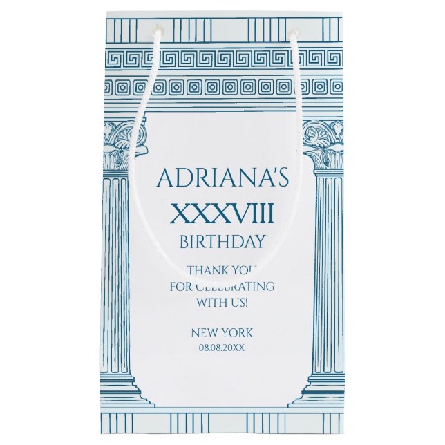 Bolsa De Regalo Pequeña Toga fiesta con patrón de serpentín griego y colum (Anverso)