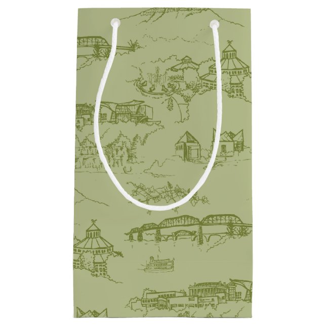 Bolsa De Regalo Pequeña Toile Verde de Chattanooga (Anverso)